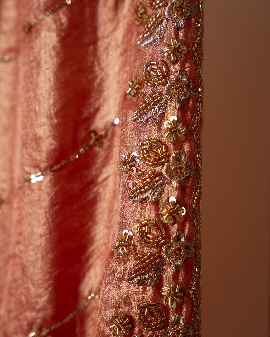 Rust Pink Embroidered Luxury Farshi Salwar Suit Set