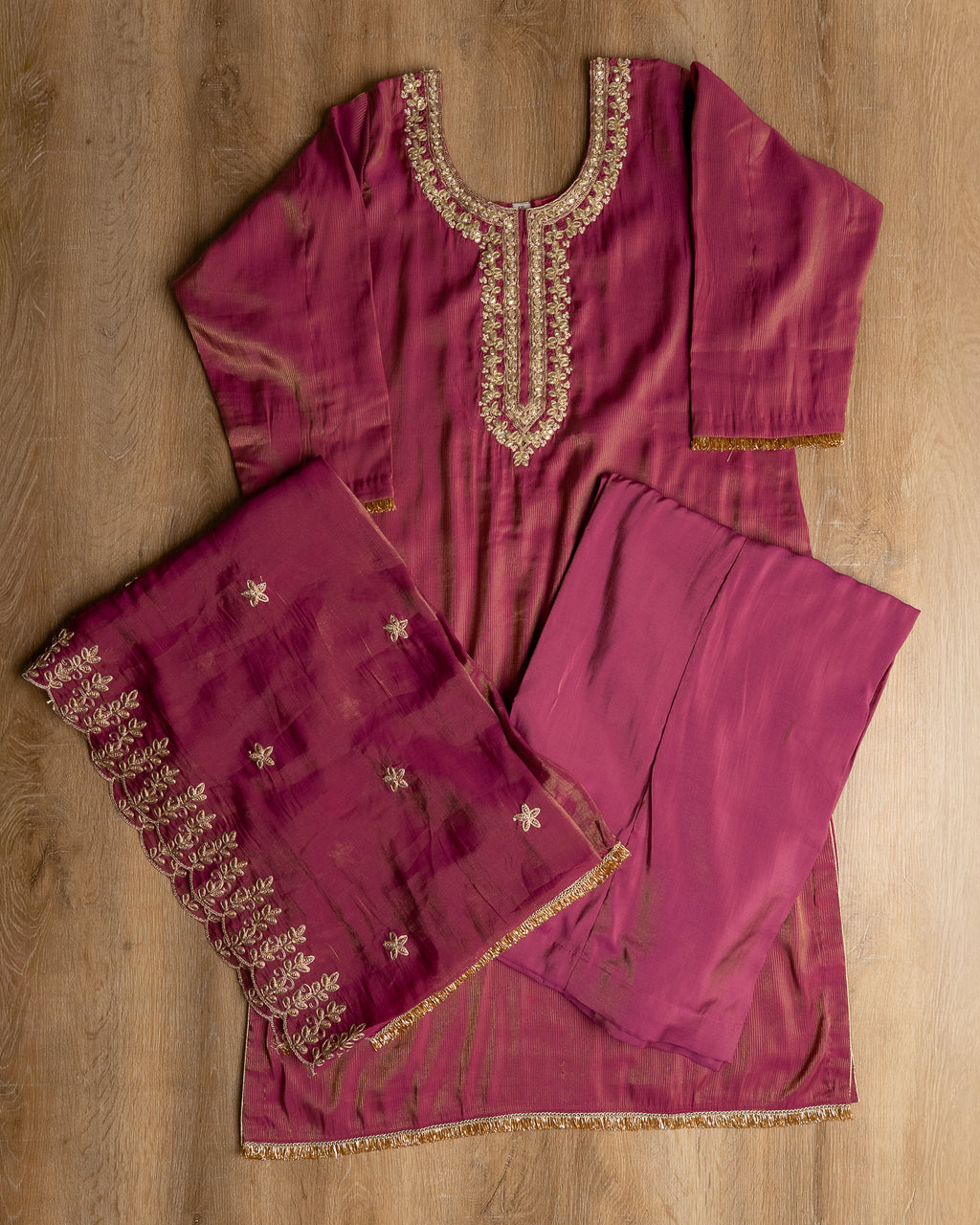 Rani Pink Silk Suit Set