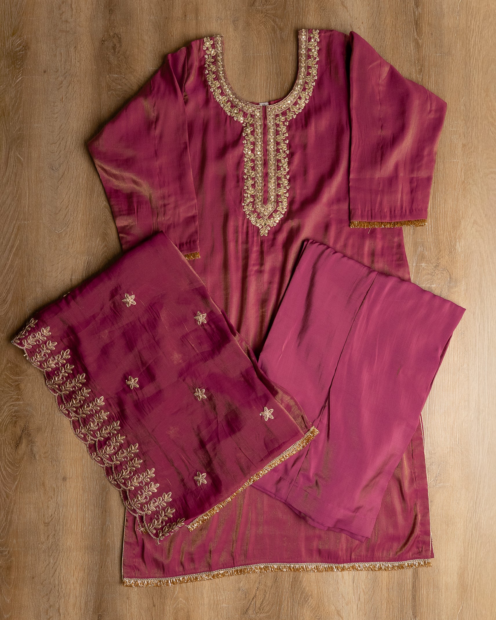 Rani Pink Silk Suit Set