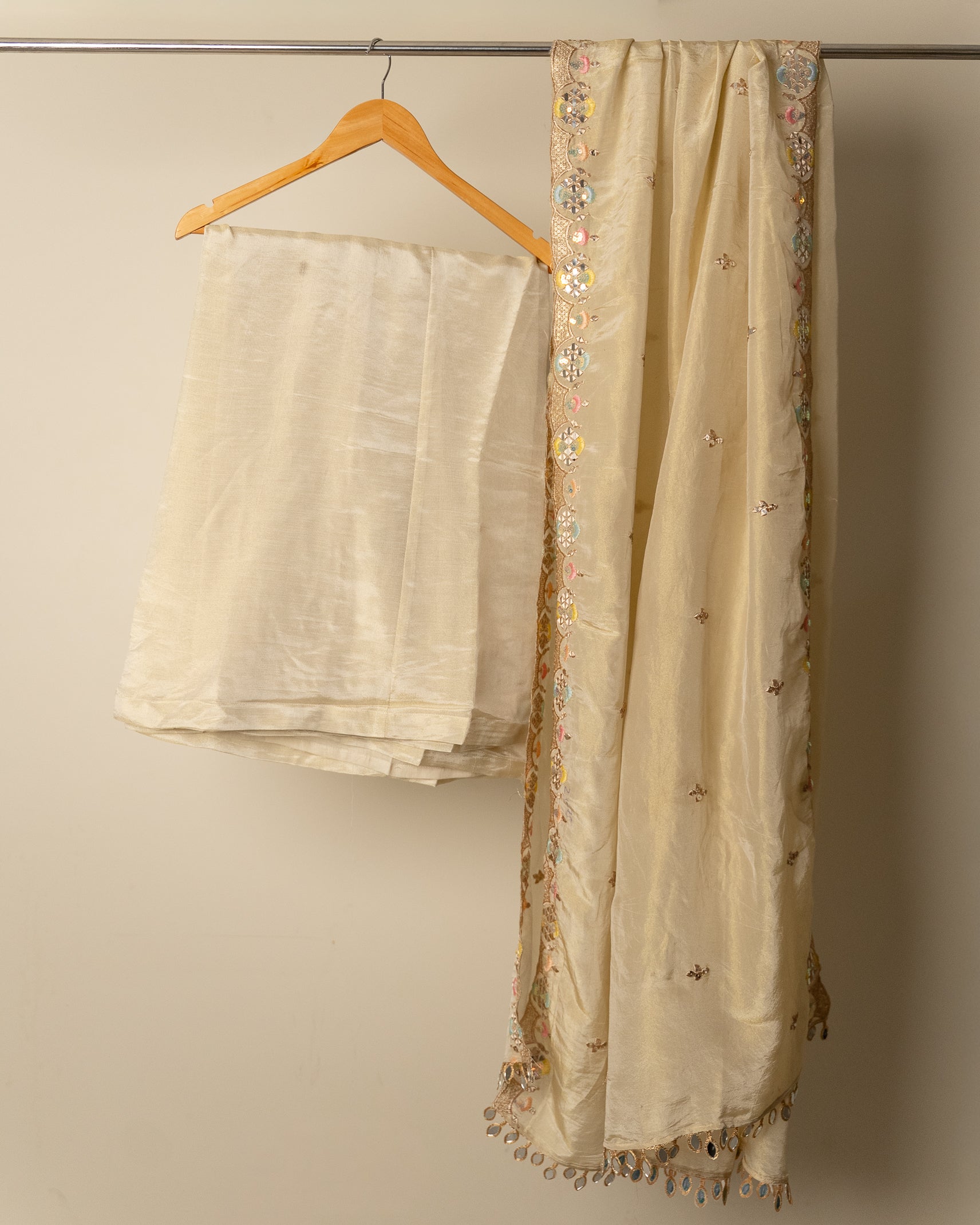 Beige Handwork Suit Set