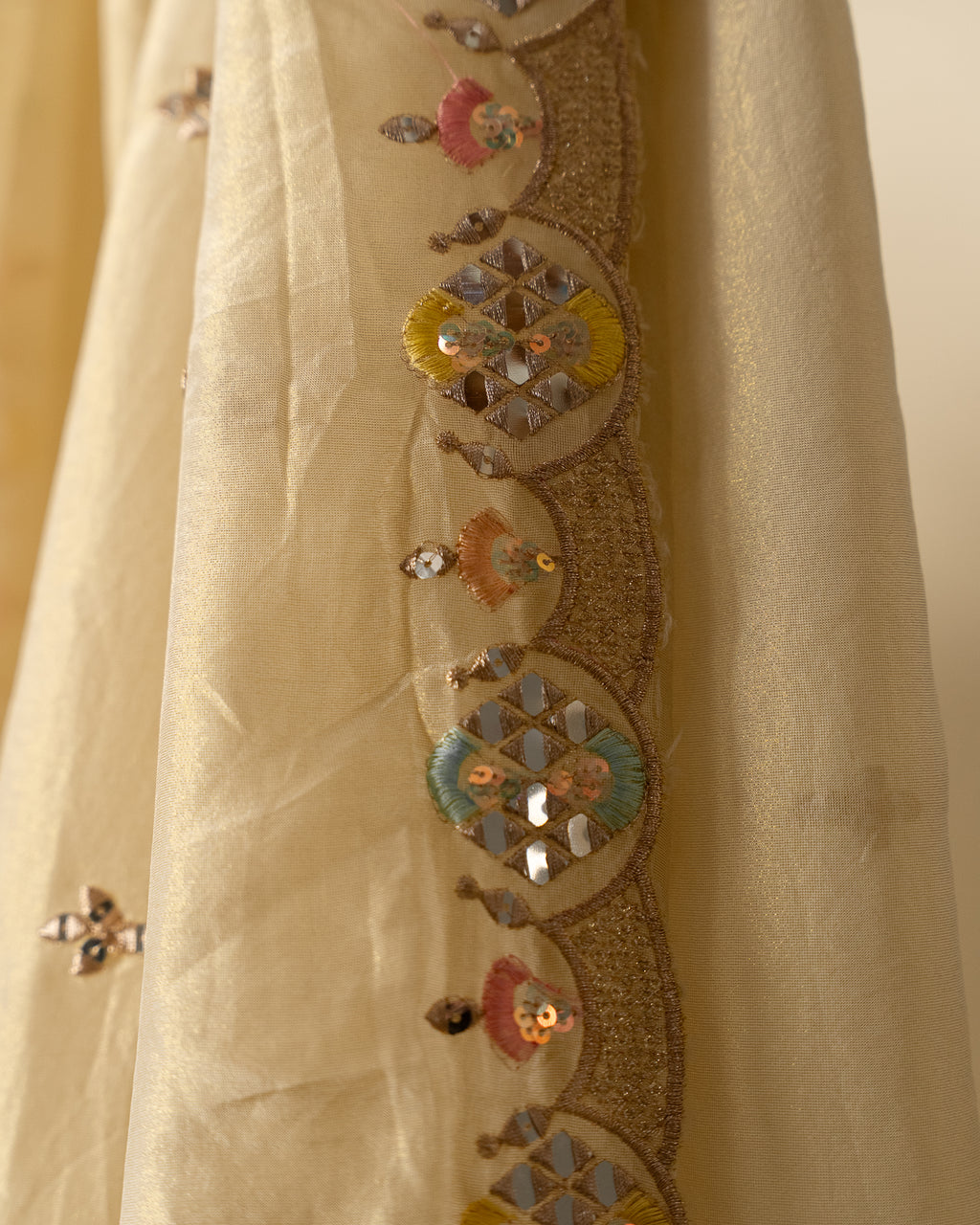 Beige Handwork Suit Set