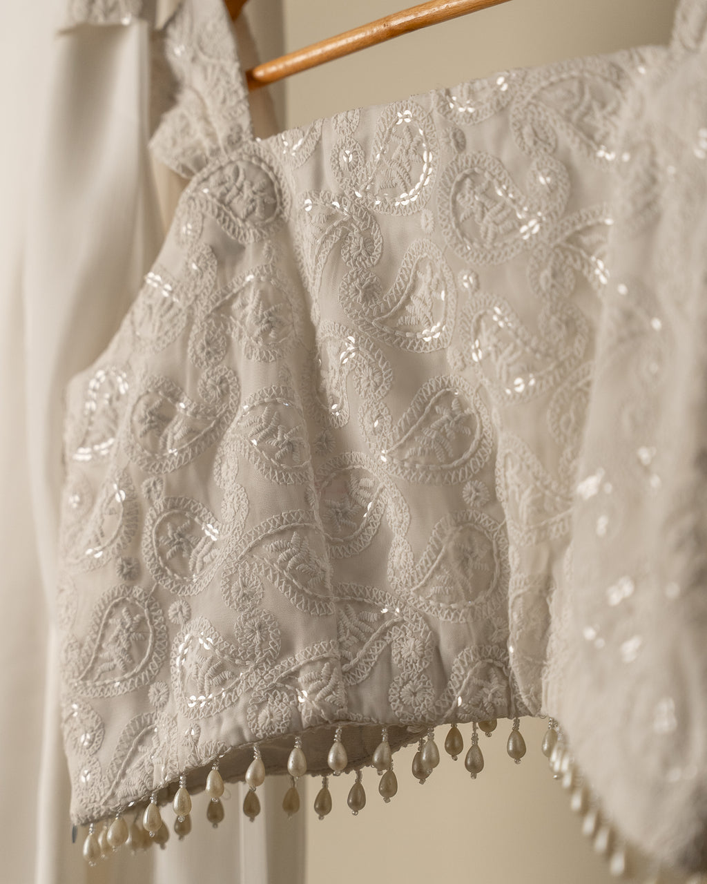 White Pearl Embellished co-ord Set