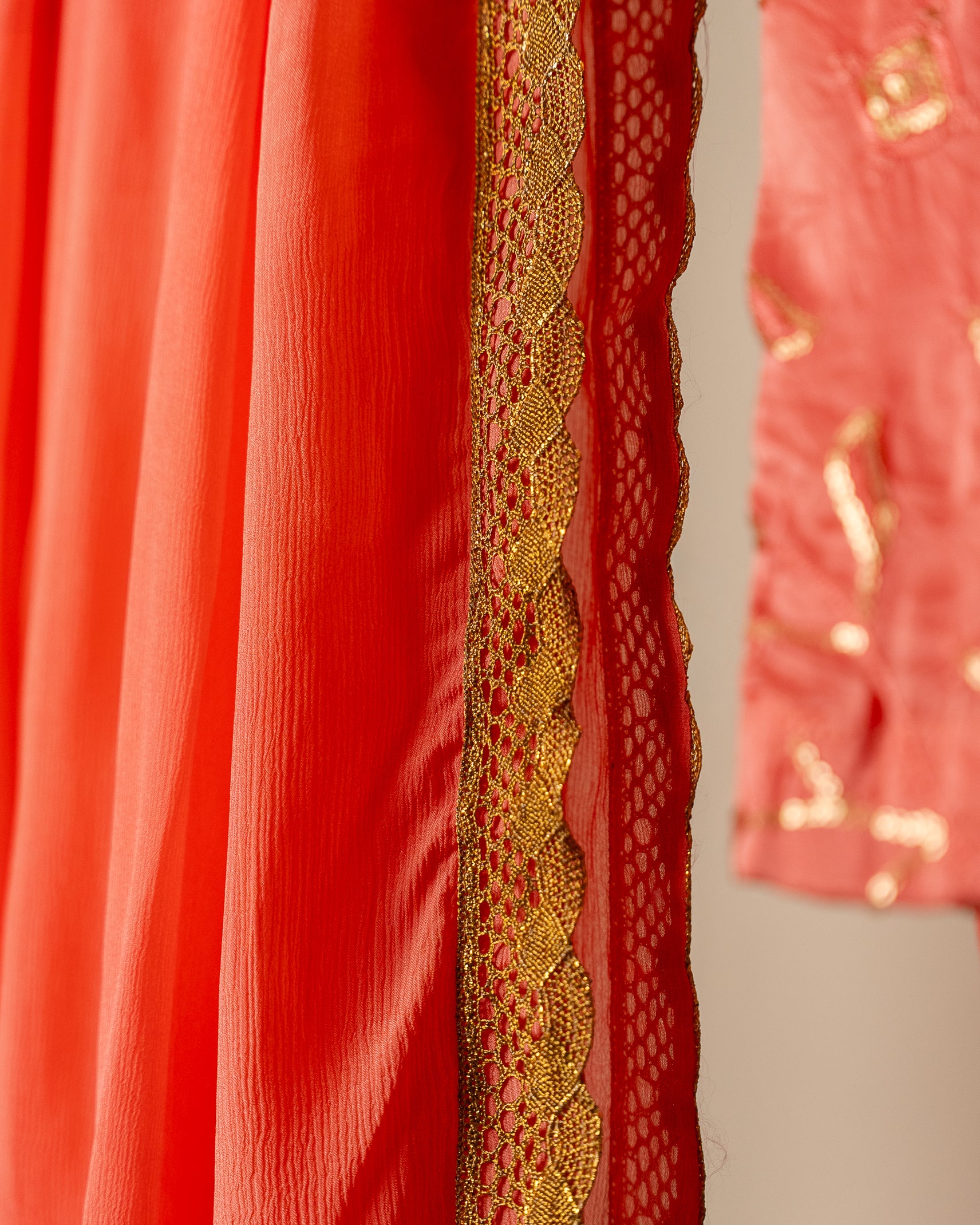 Peachy Pink Embroidered Suit
