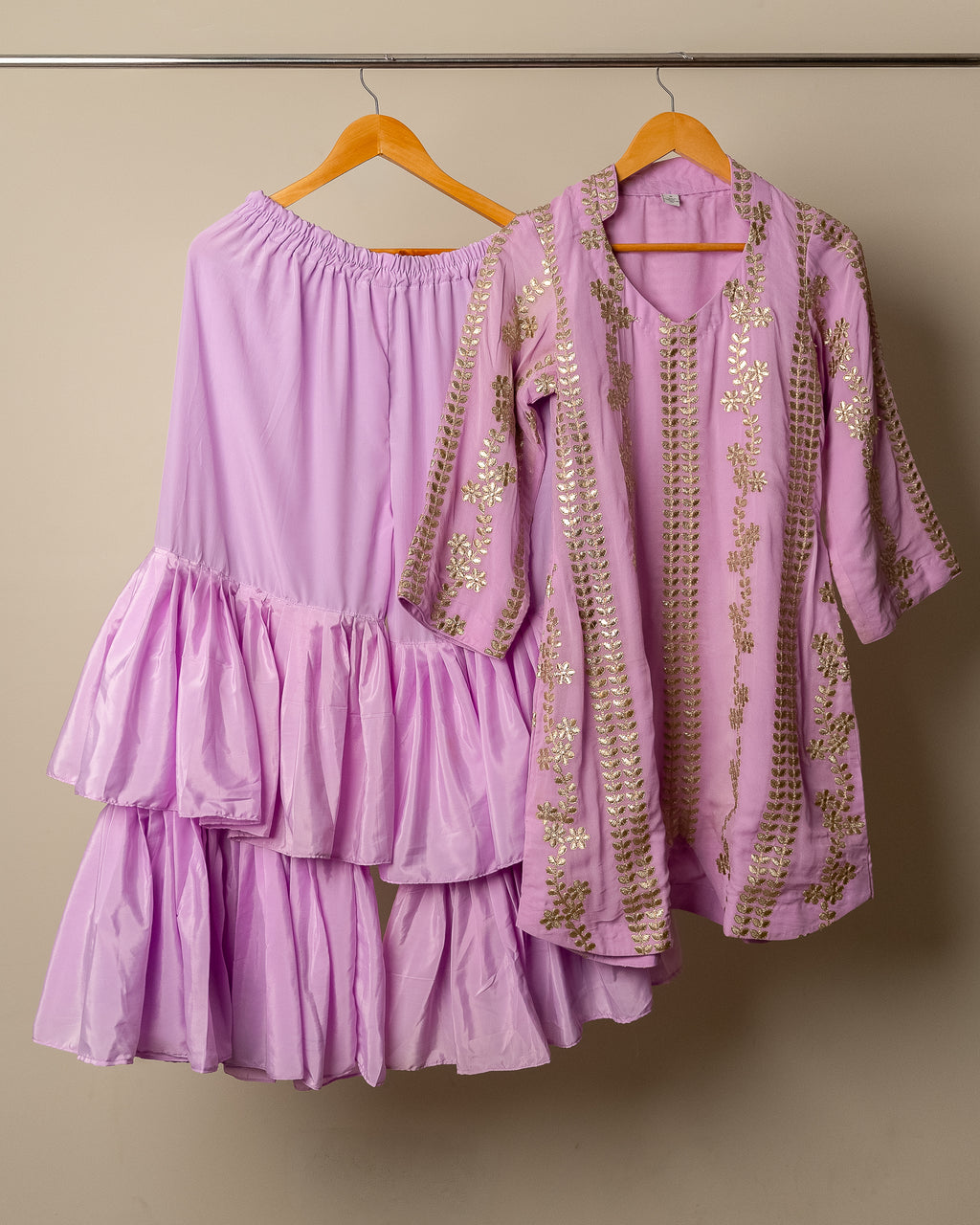 Lavender Jacket Sharara co-ord Set