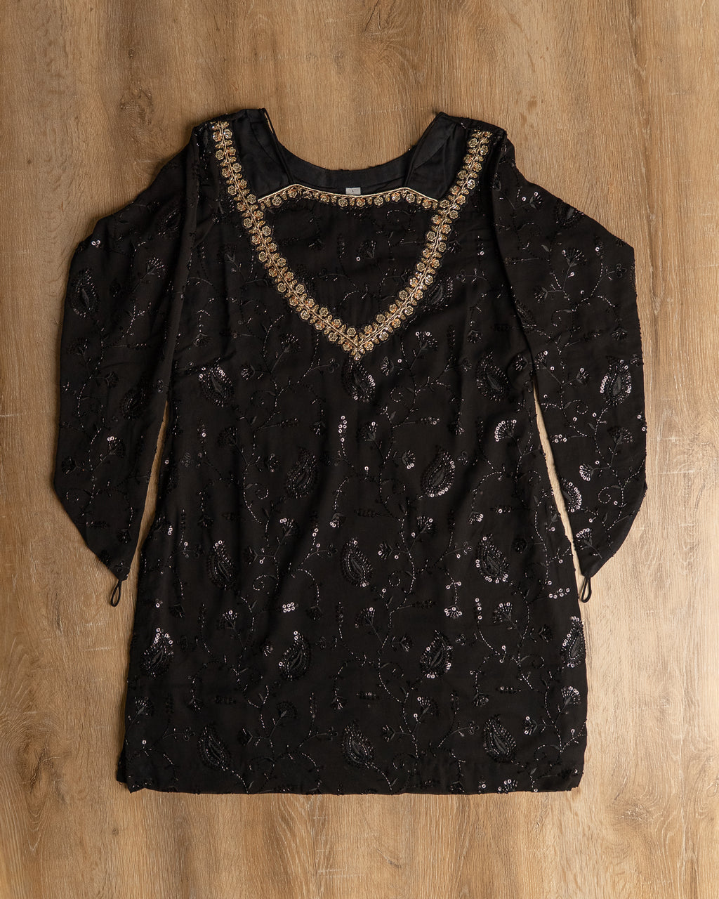Noir Sequin Embroidered Suit set