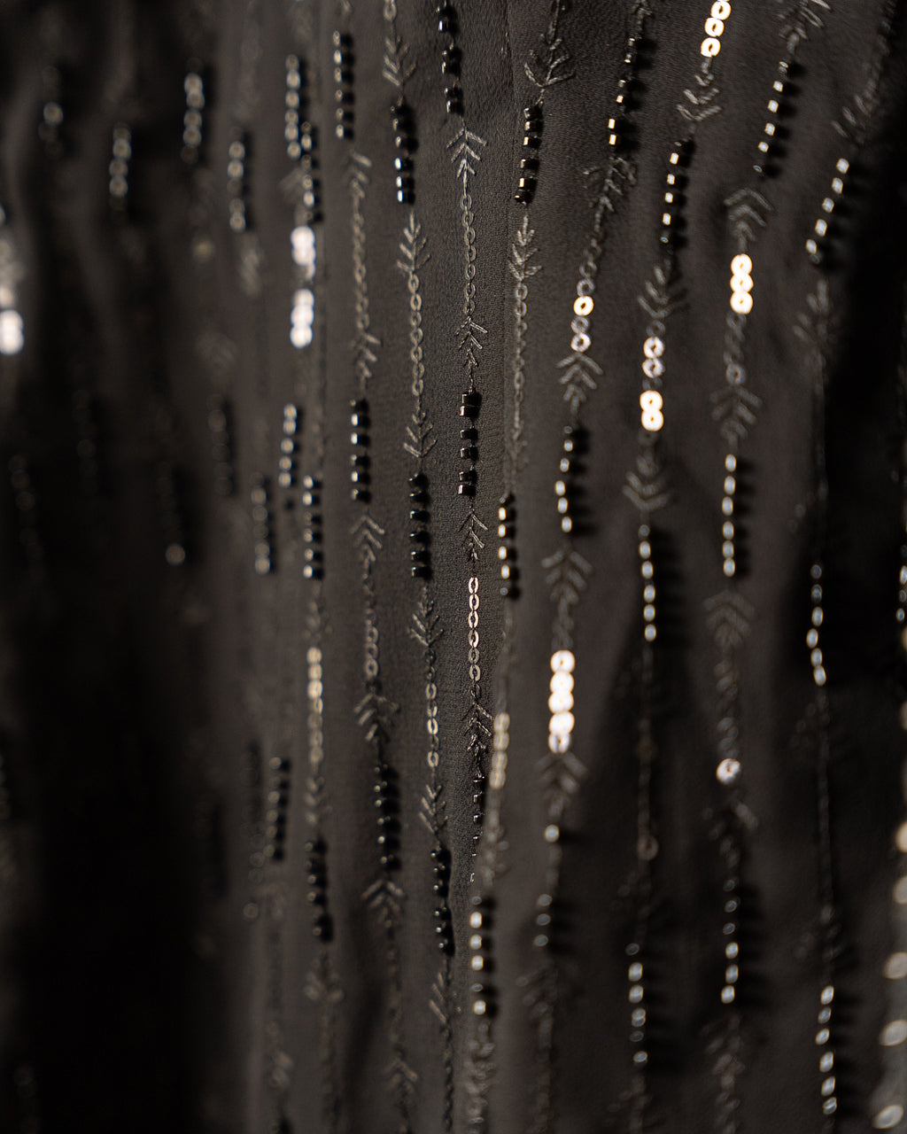 Midnight Black Sequin Party Wear