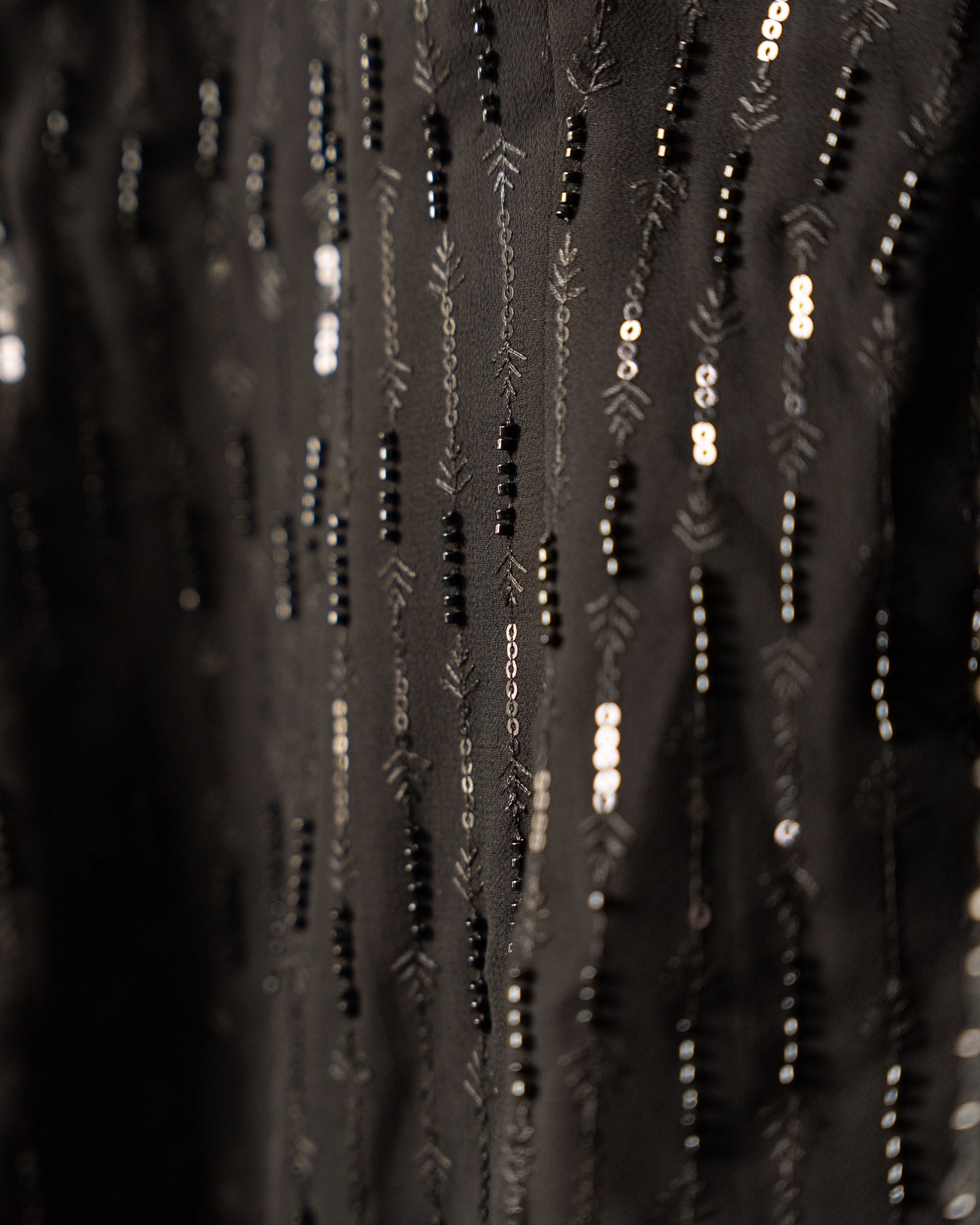 Midnight Black Sequin Party Wear