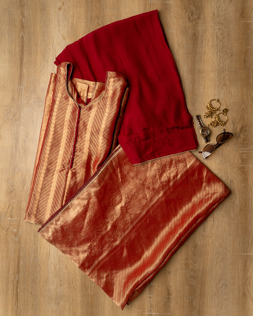 Maroon Floral Suit Set