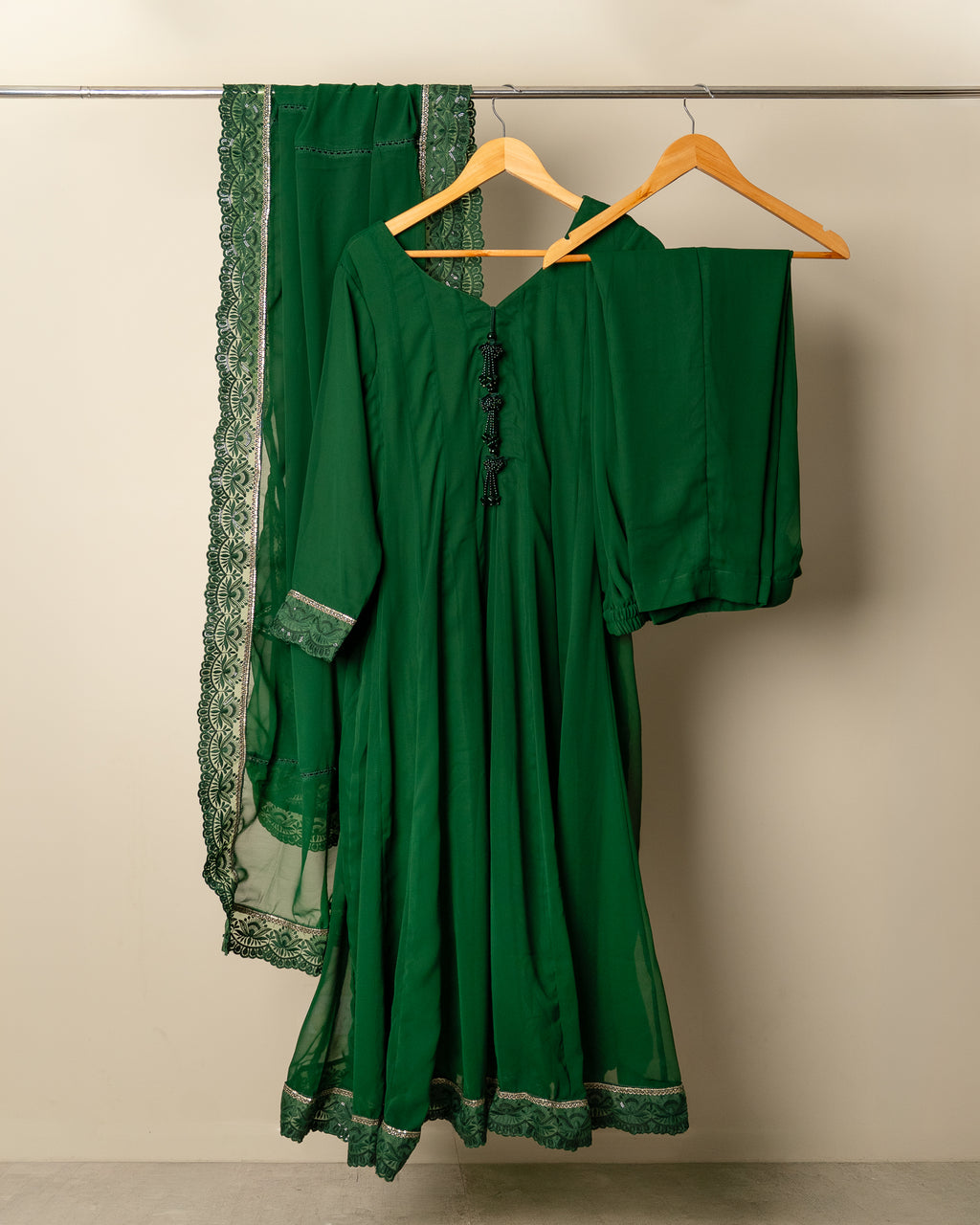 Emerald Green Anarkali Set