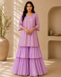 Lavender Jacket Sharara co-ord Set