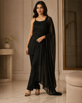Midnight Black Sequin Party Wear