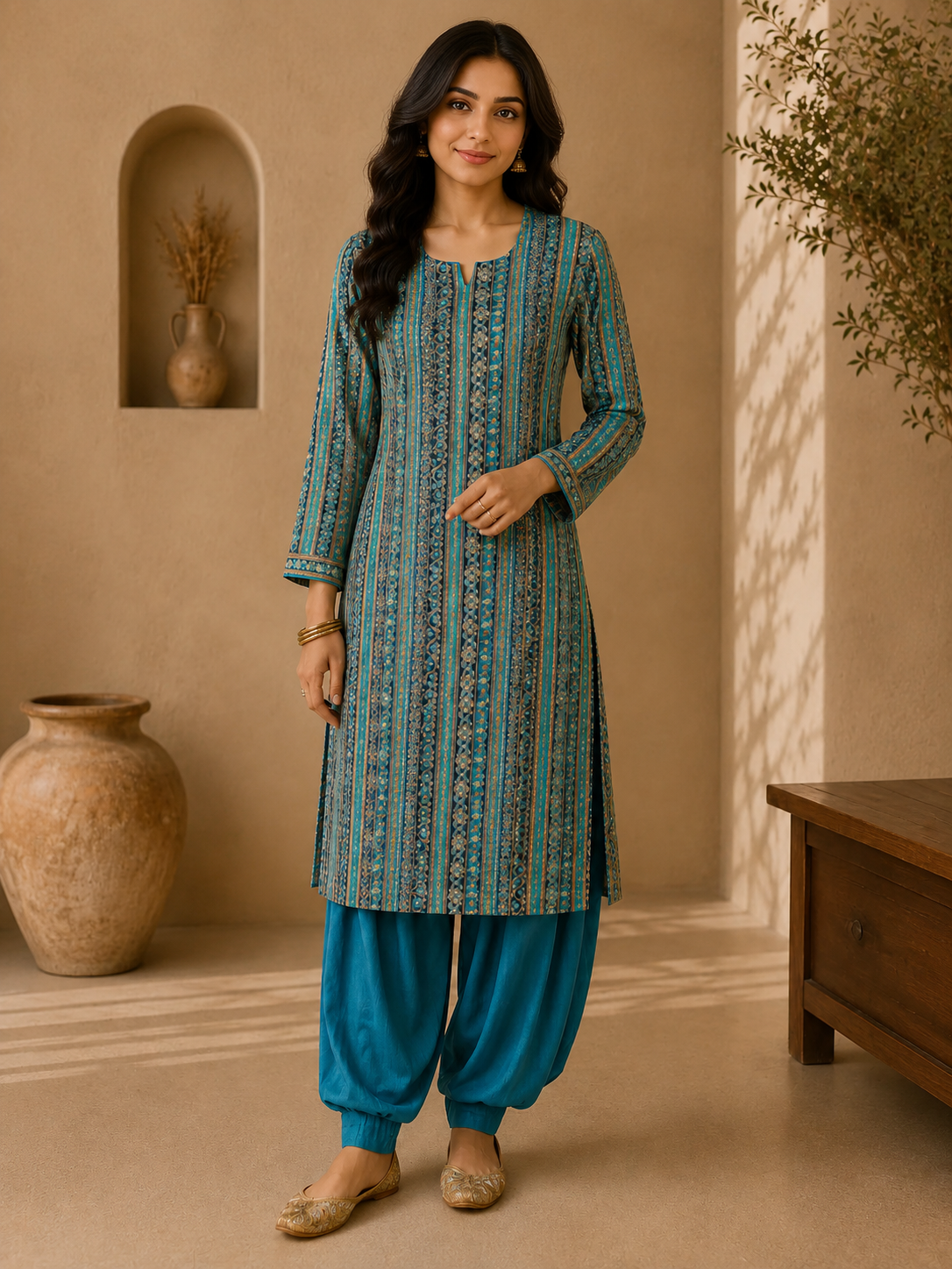 Blue Royal Embroidered Suit Set
