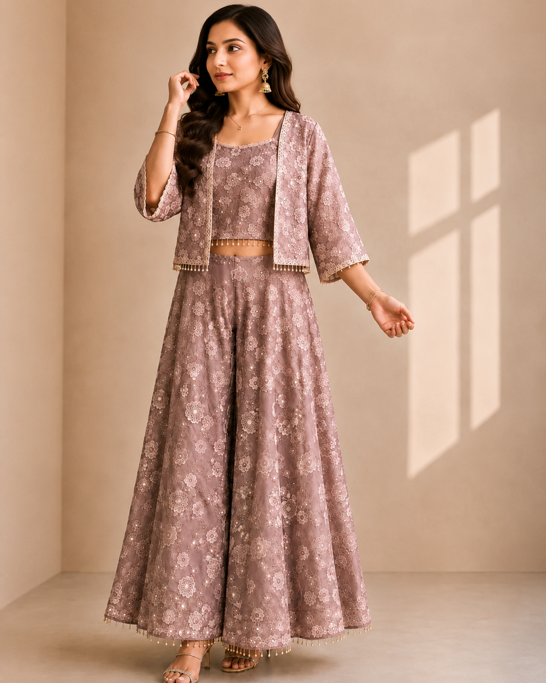 Dusty Mauve Floral Coord Set