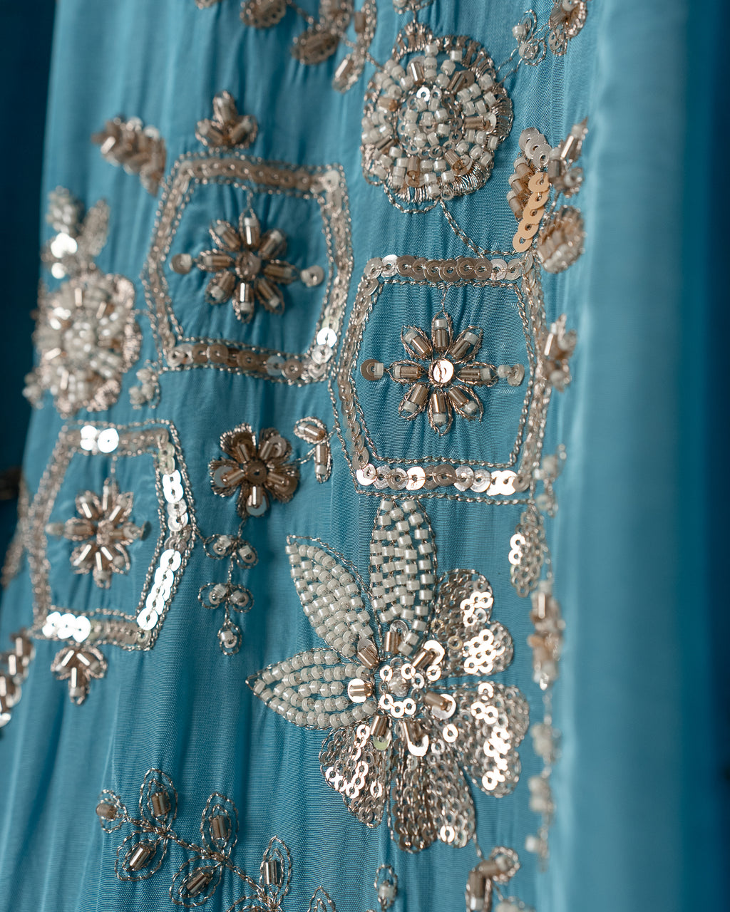 Sky Blue Embroidered Luxury  Suit