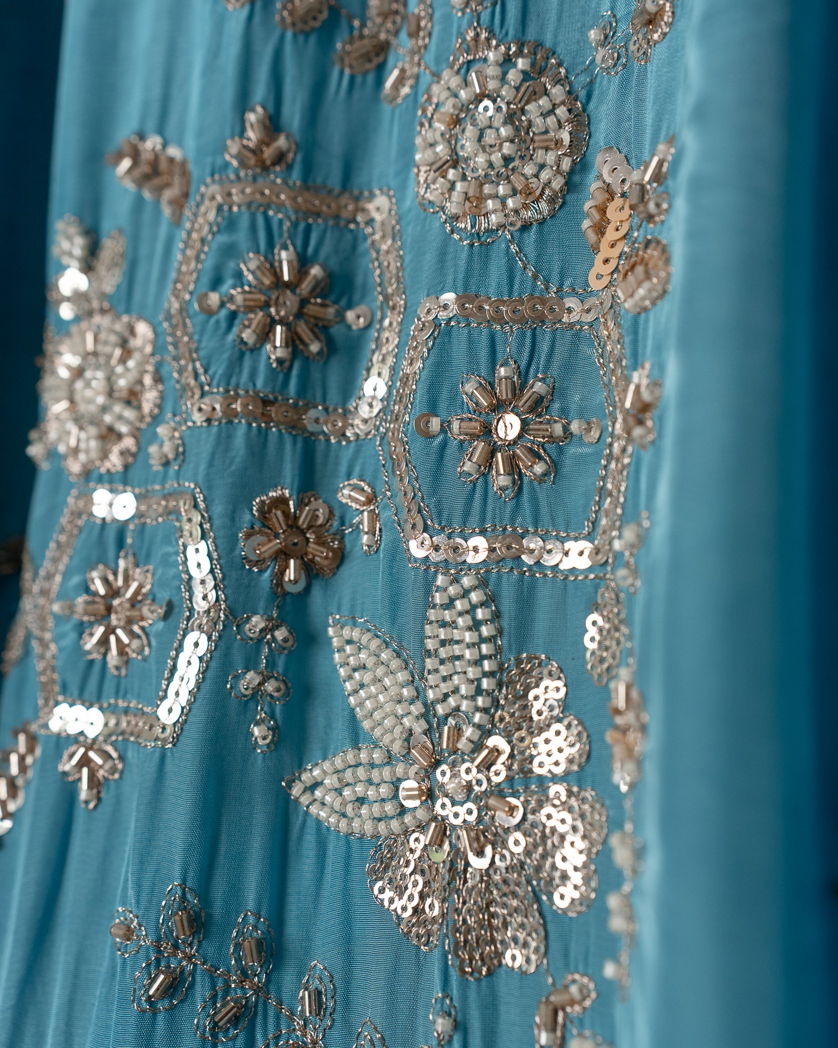 Sky Blue Embroidered Luxury  Suit