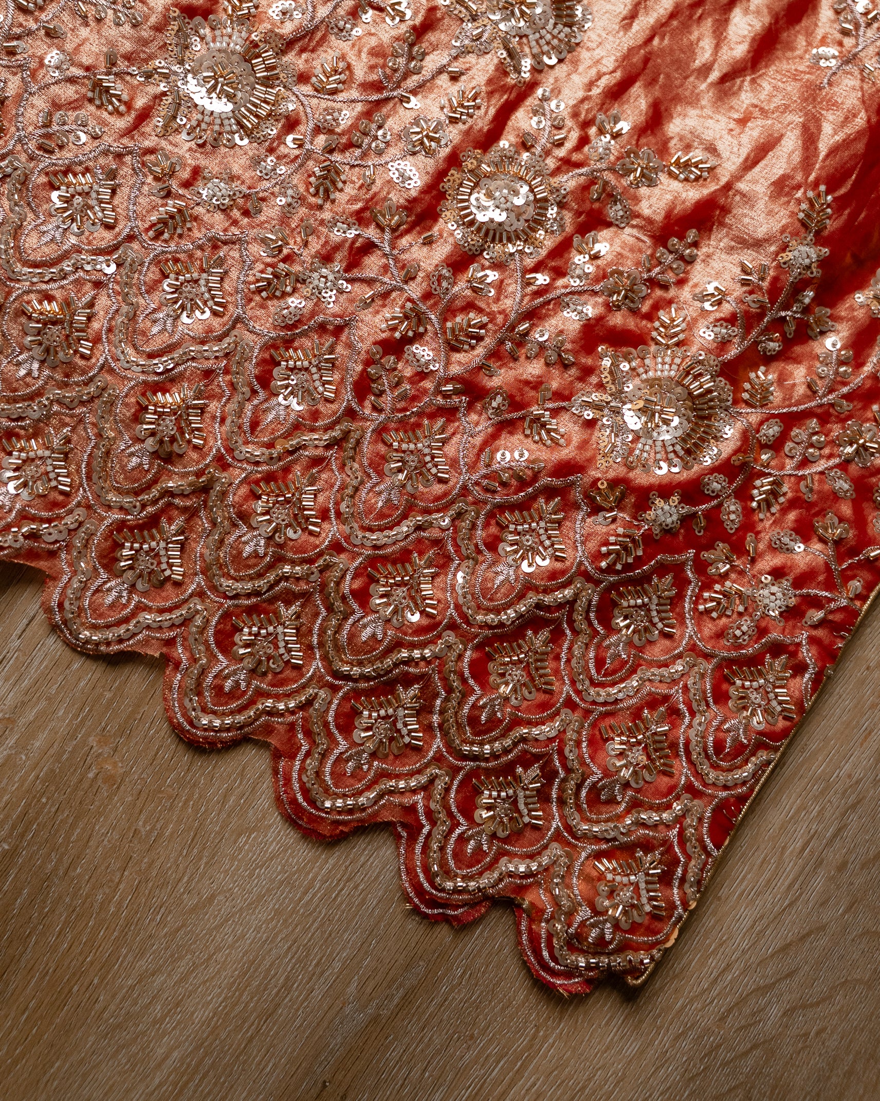 Rust Orange Sequin Elegance Set