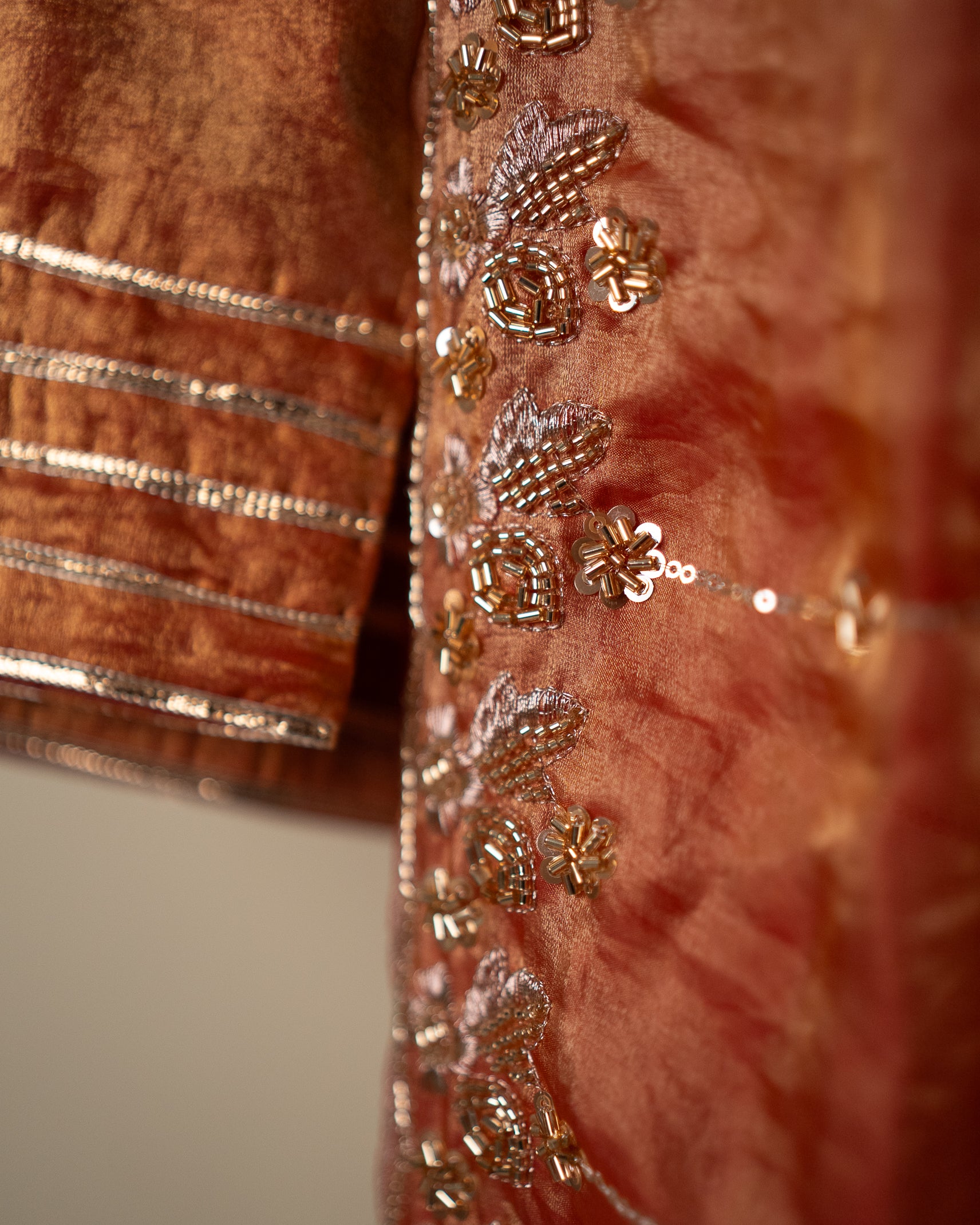 Rust Pink Embroidered Luxury Farshi Salwar Suit Set
