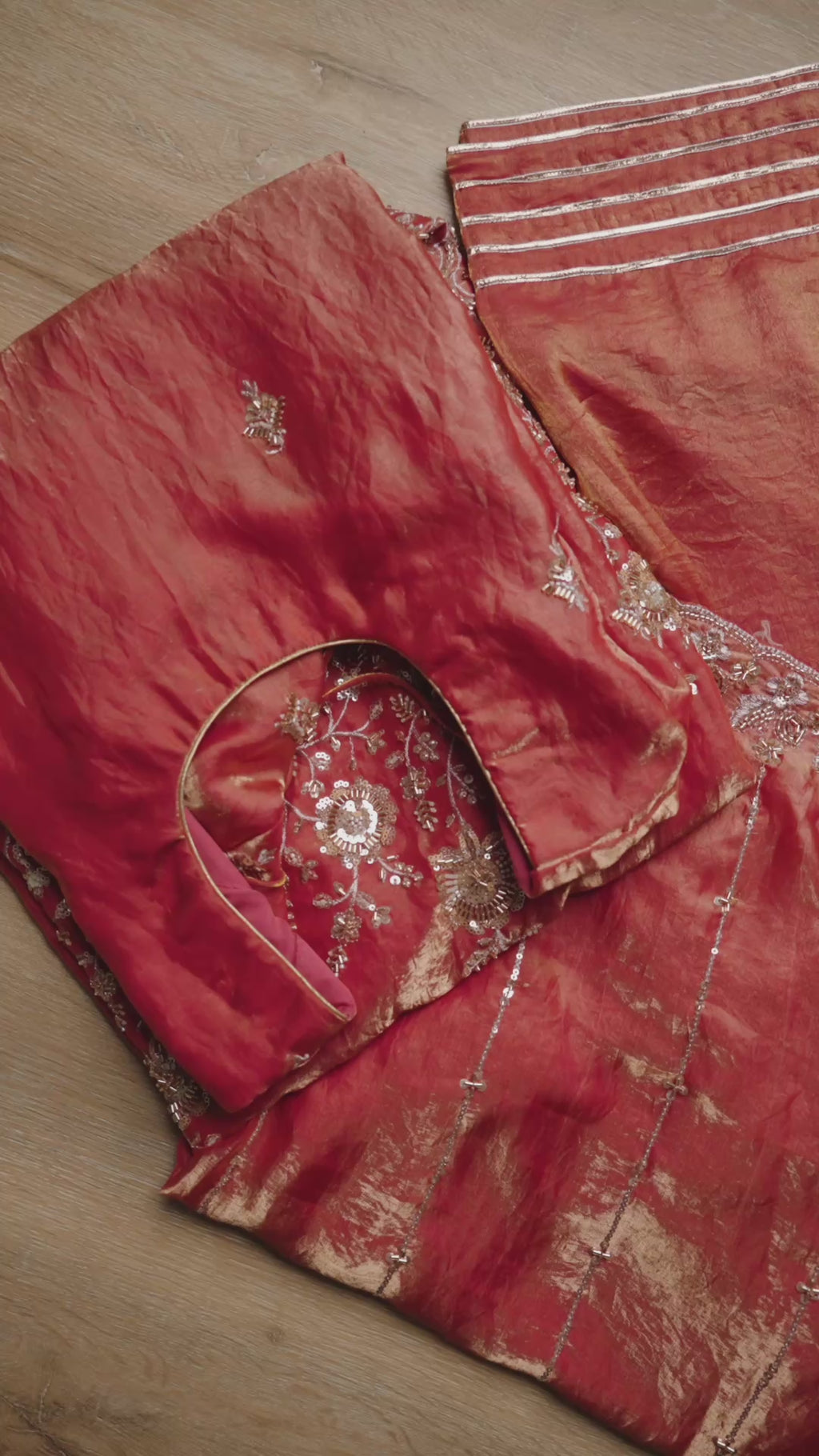 Rust Pink Embroidered Luxury Farshi Salwar Suit Set