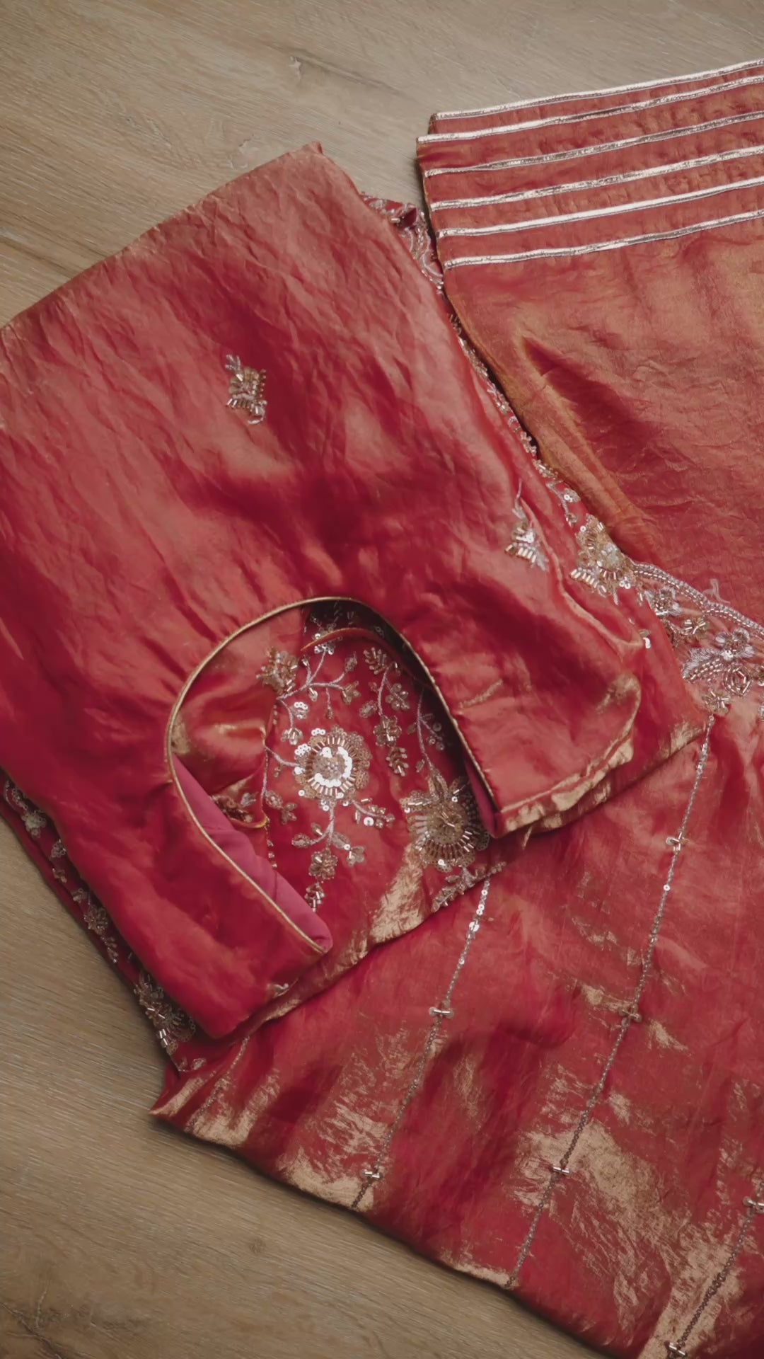 Rust Pink Embroidered Luxury Farshi Salwar Suit Set