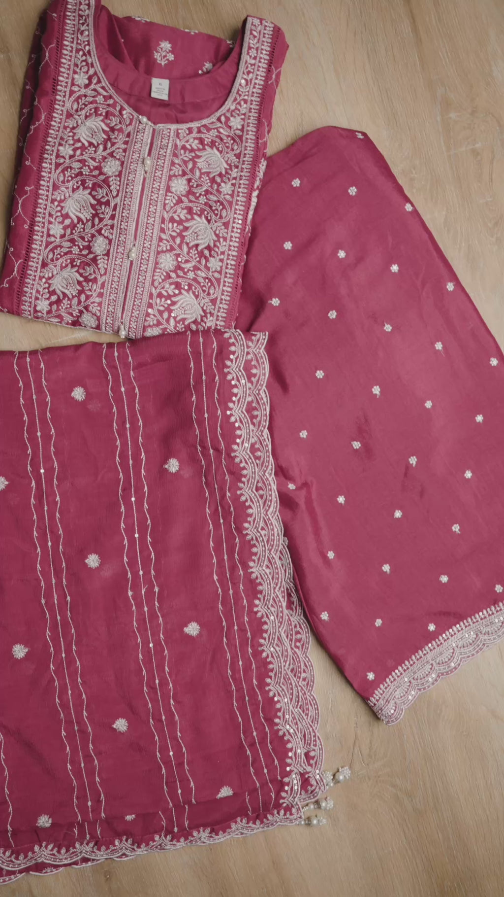 Deep Maroon Embroidered Kurta  Set