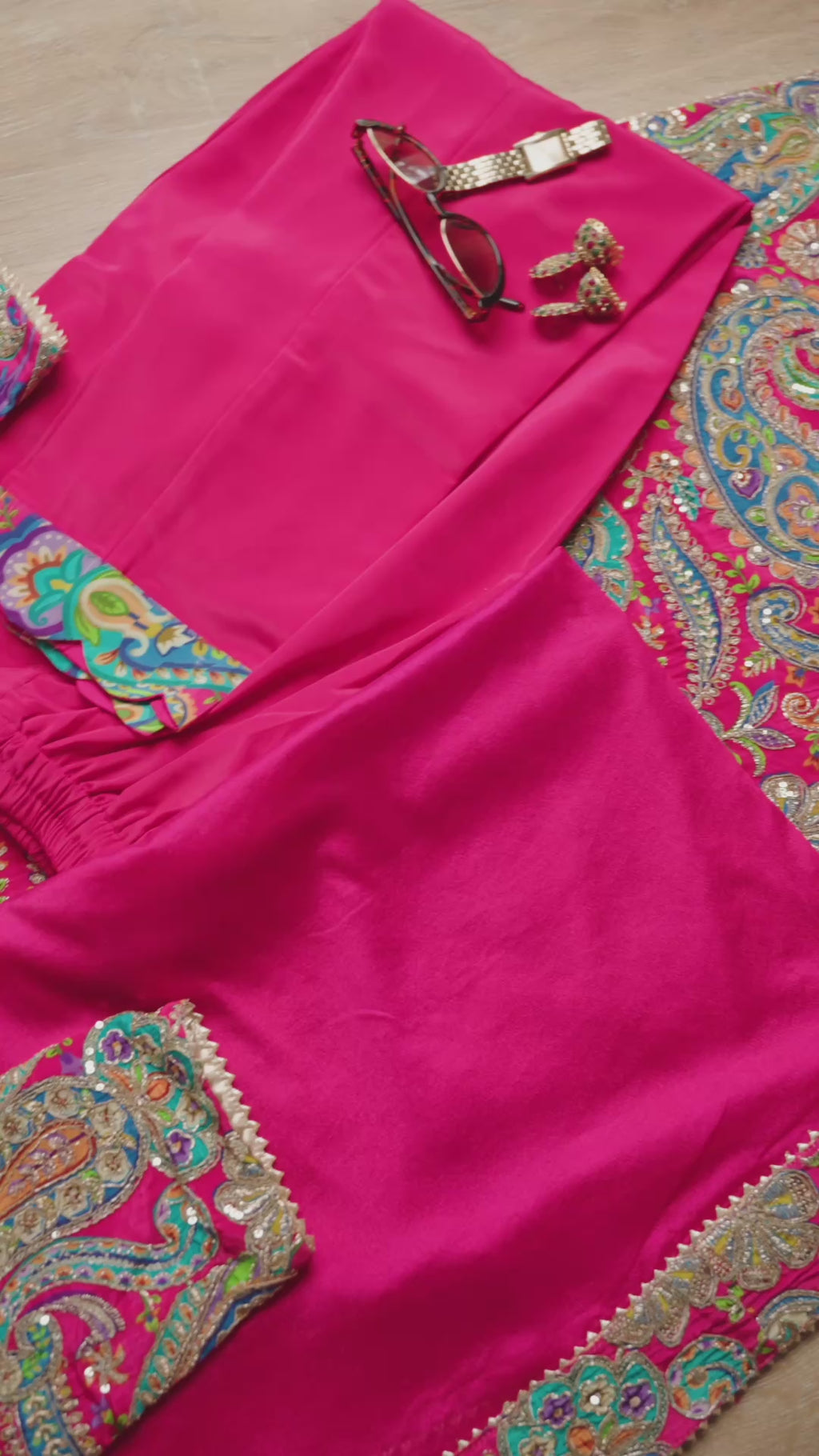 Imperial Red Paisley Designer Suit Set