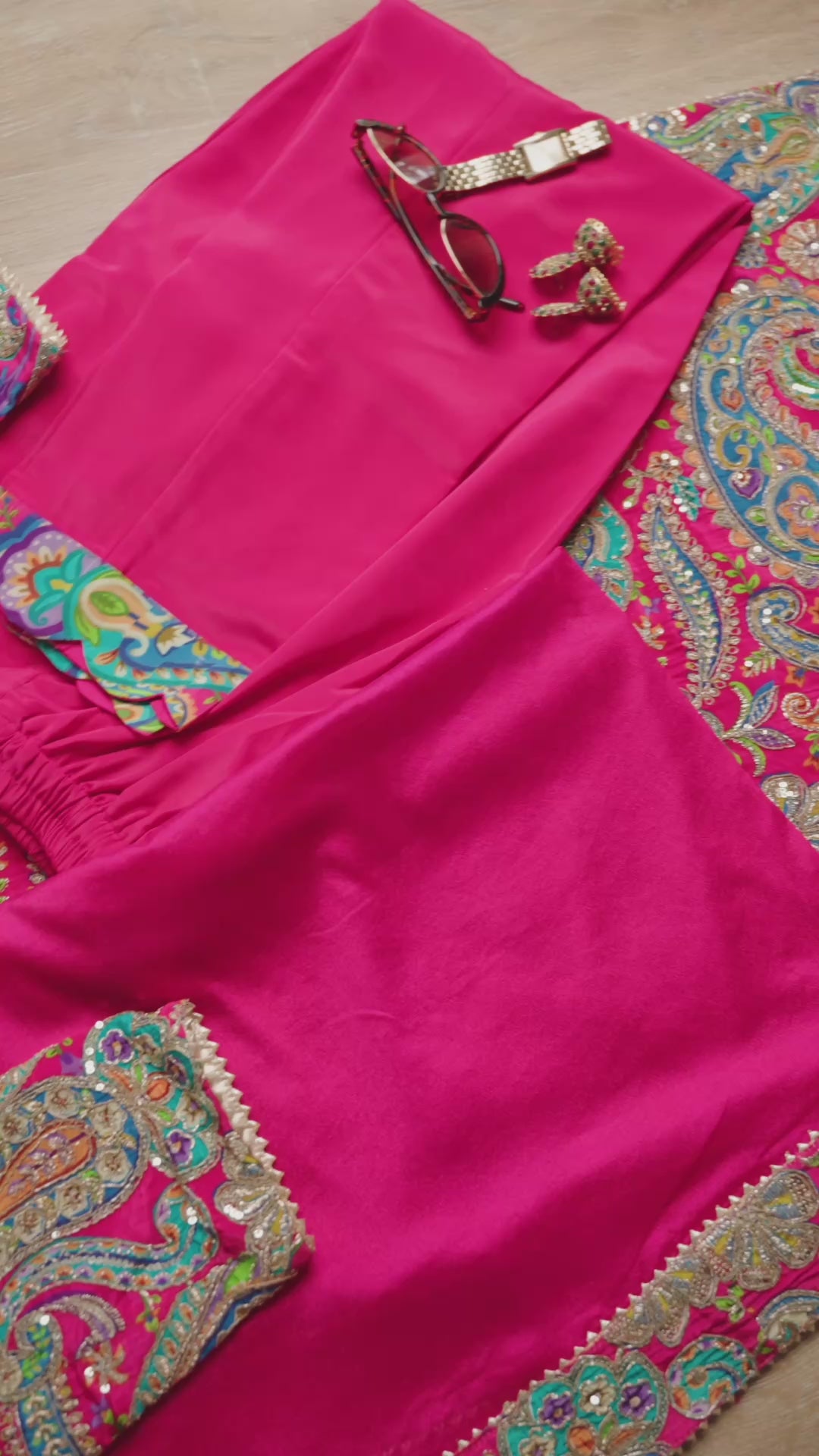 Imperial Red Paisley Designer Suit Set