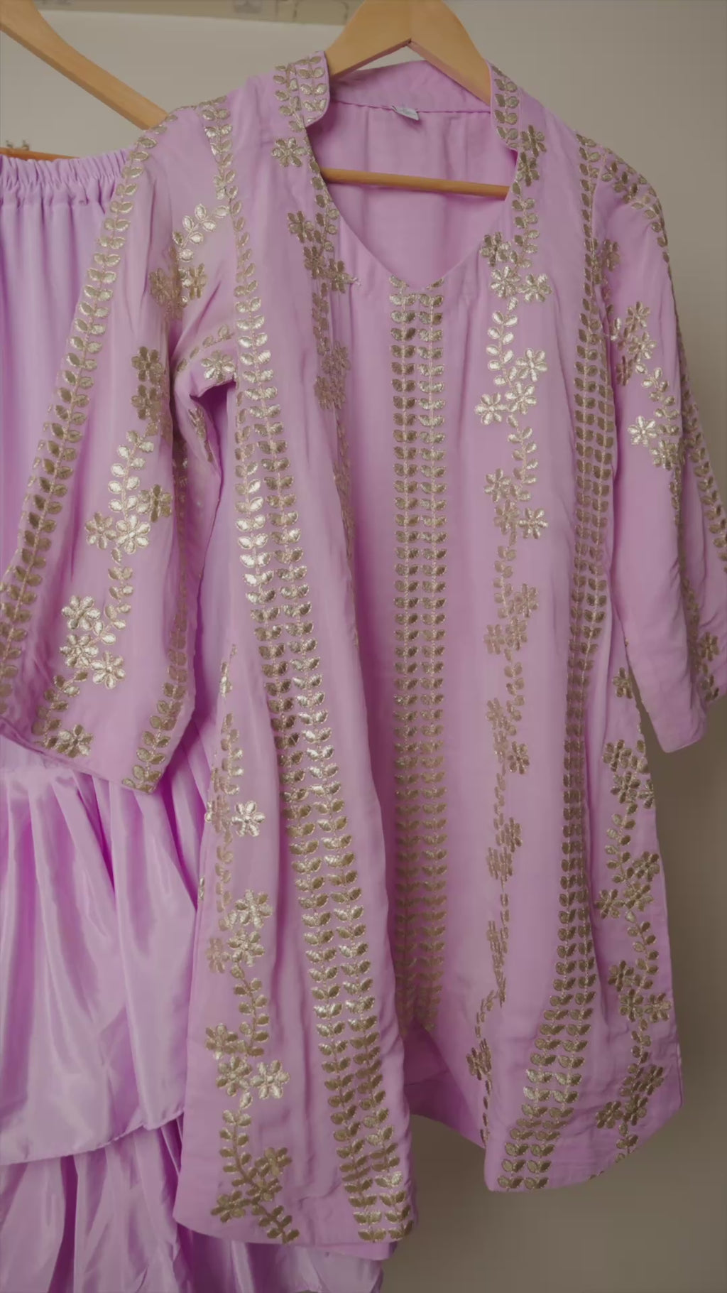 Lavender Jacket Sharara co-ord Set