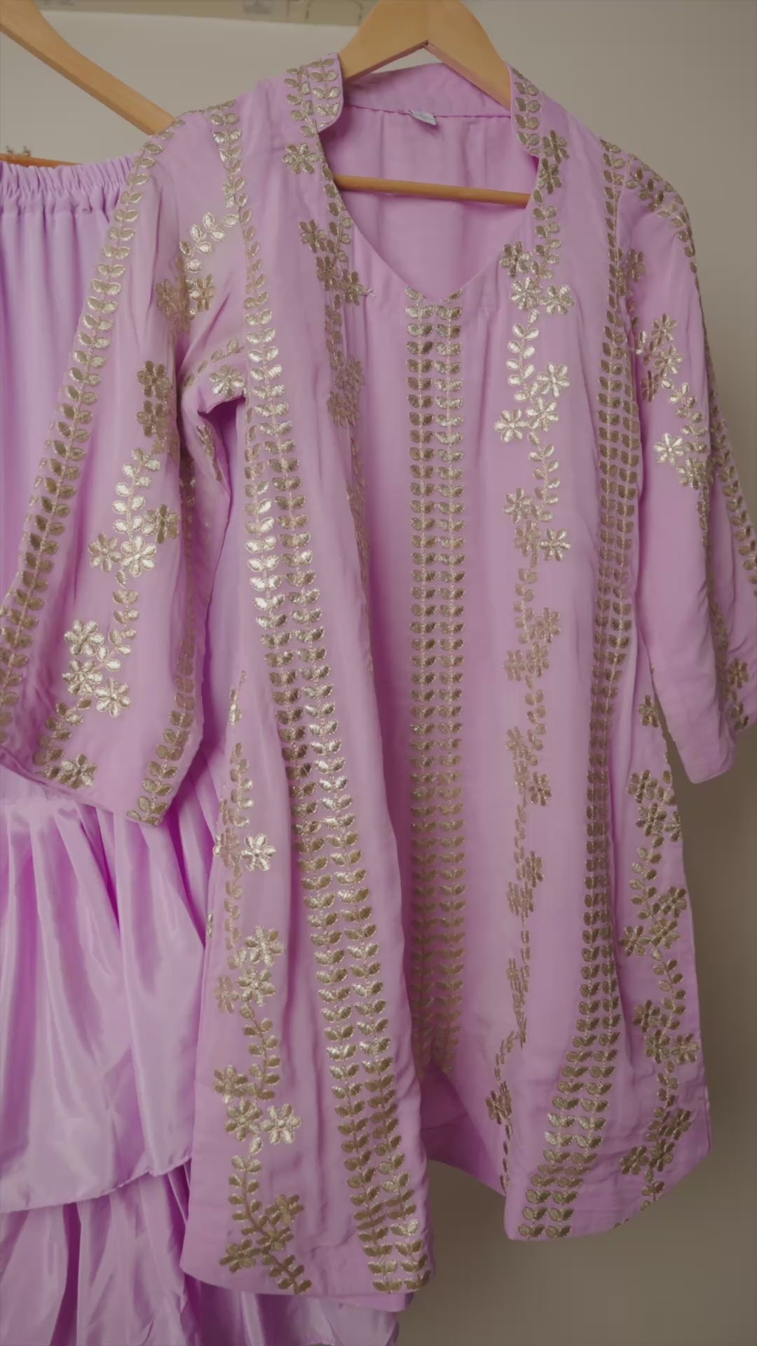 Lavender Jacket Sharara co-ord Set
