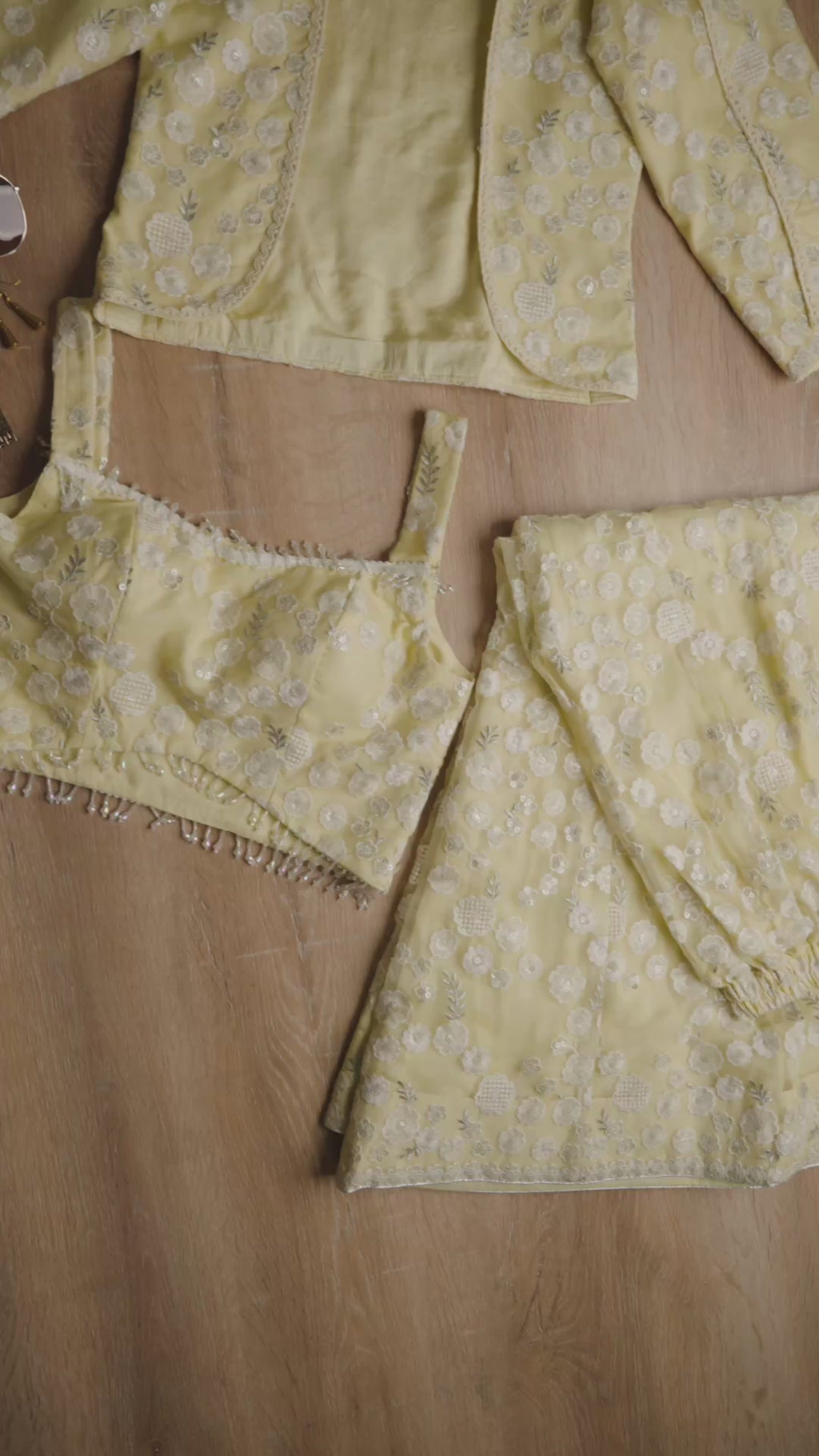 Pastel Yellow Floral Coord Set