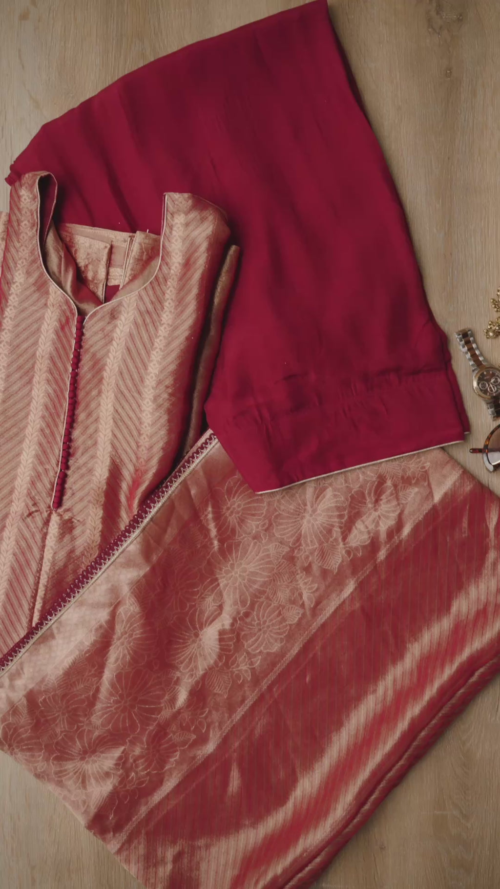 Maroon Floral Suit Set