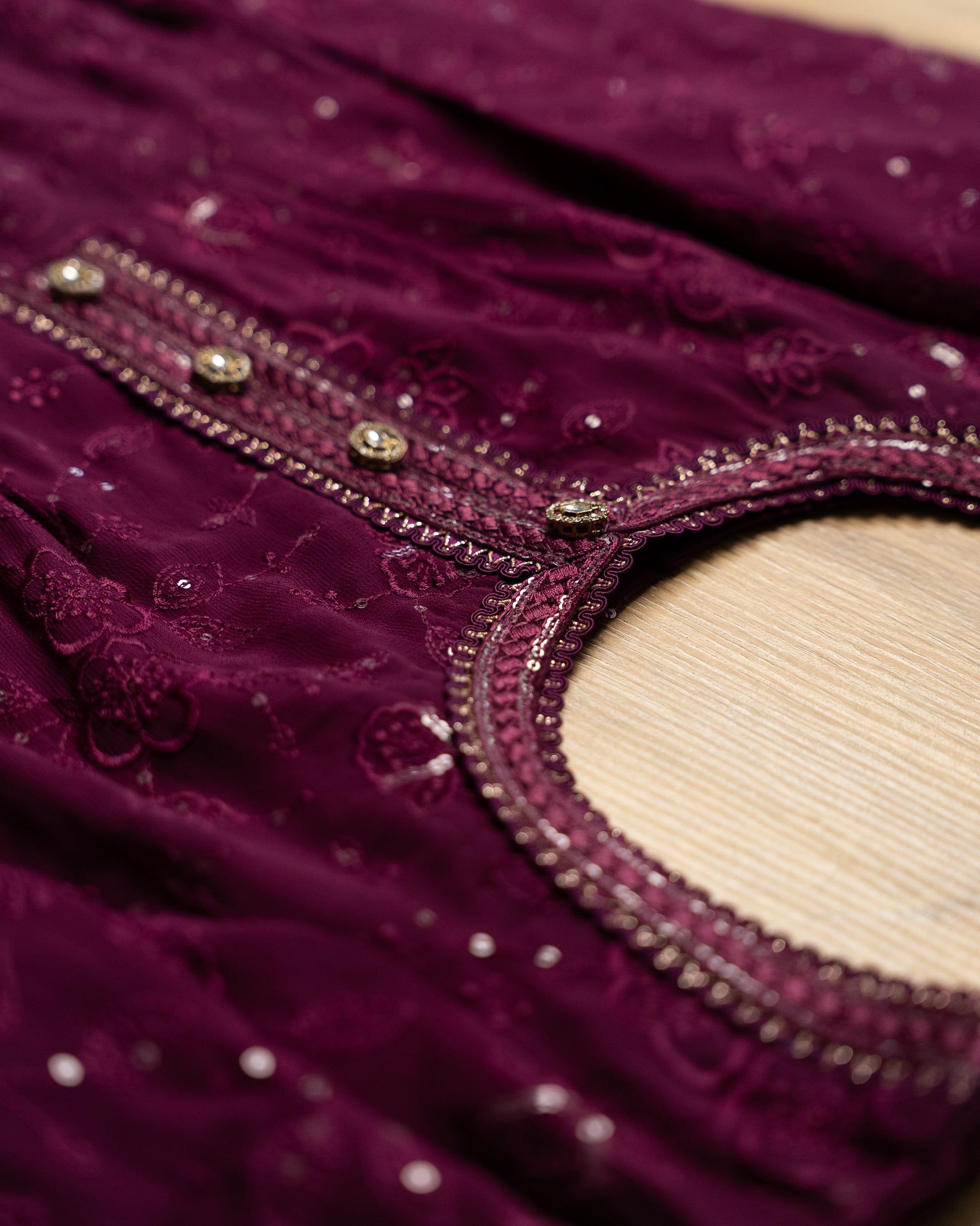 Plum Purple Embroidered Maxi Dress