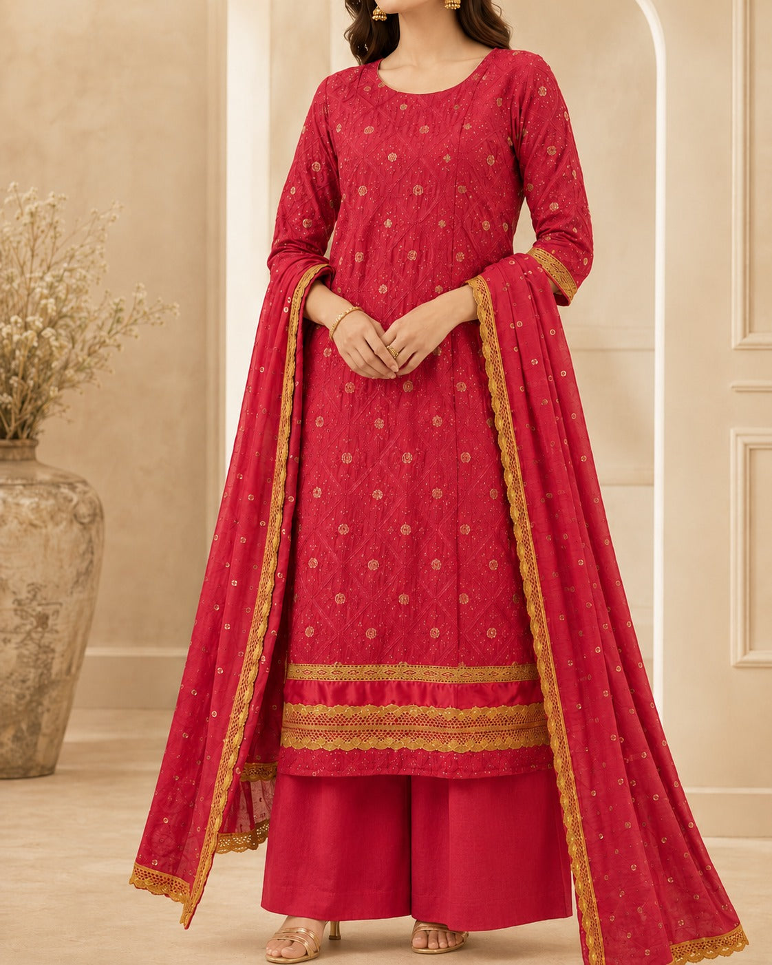 Diamond Embroidered Suit