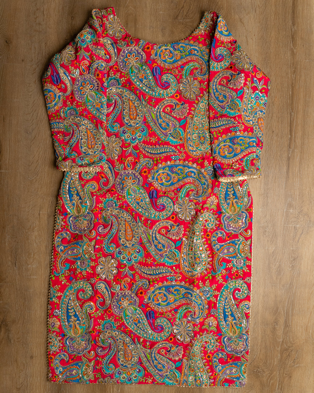Imperial Red Paisley Designer Suit Set