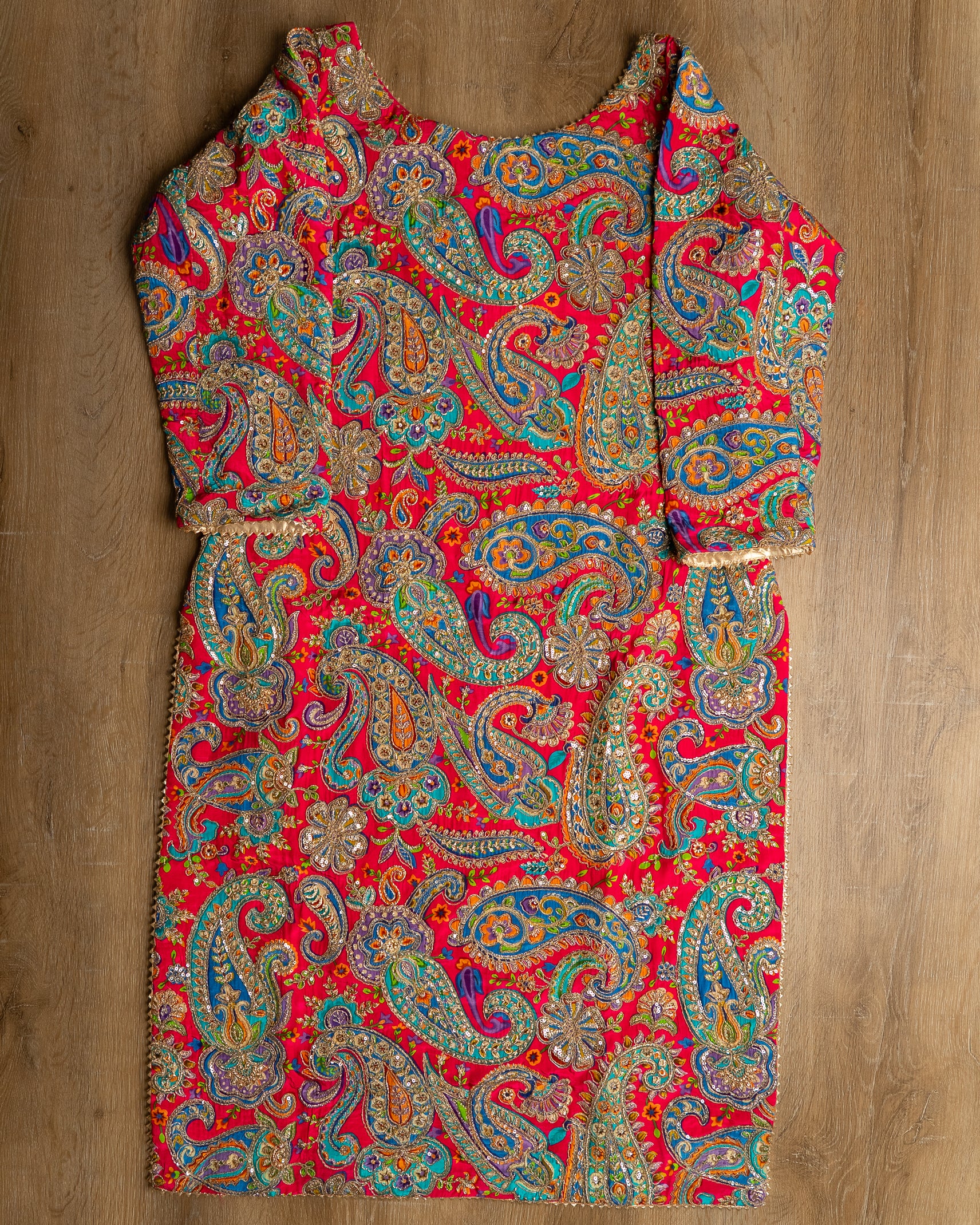 Imperial Red Paisley Designer Suit Set