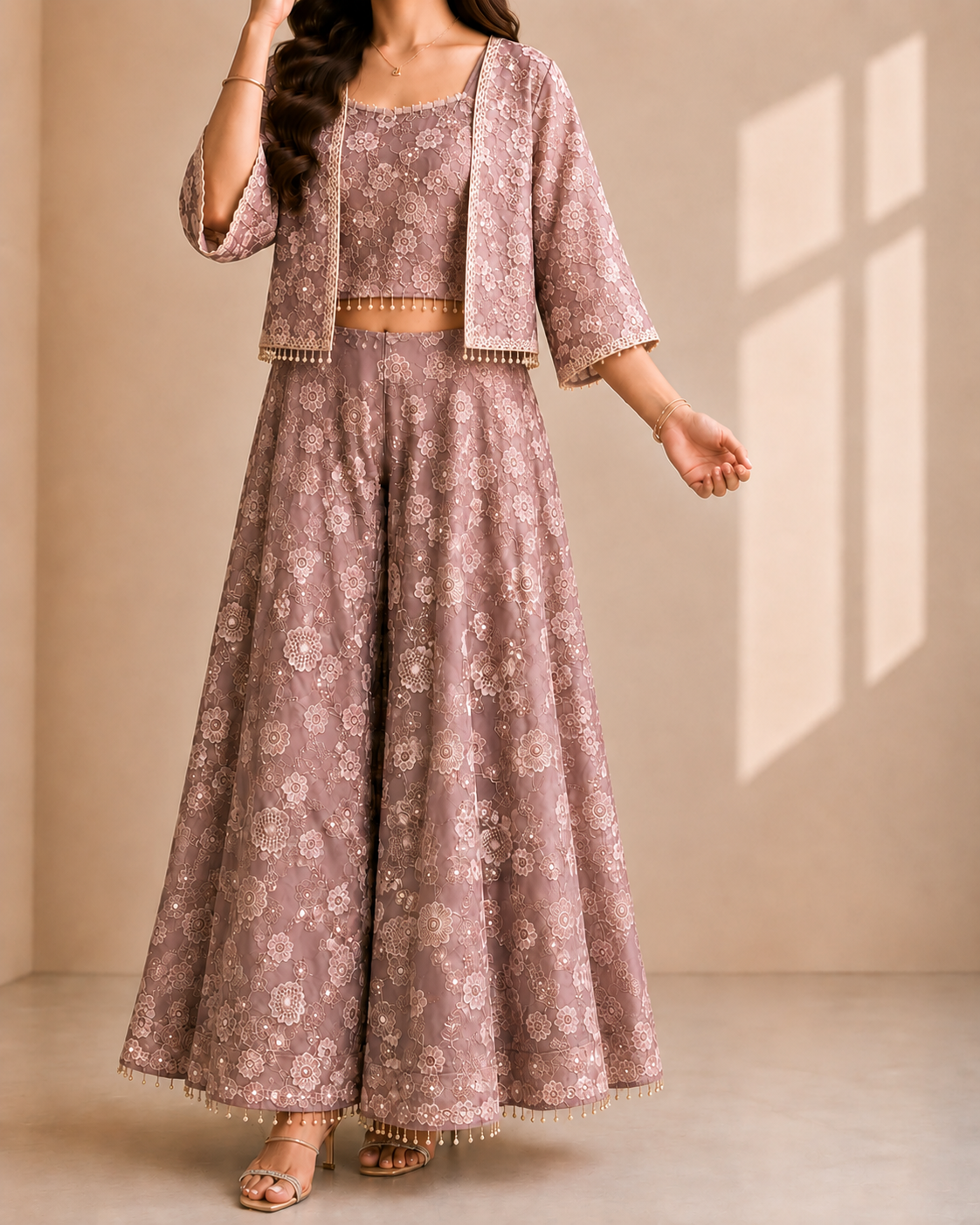 Dusty Mauve Floral Coord Set