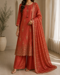 Rust Orange Sequin Elegance Set
